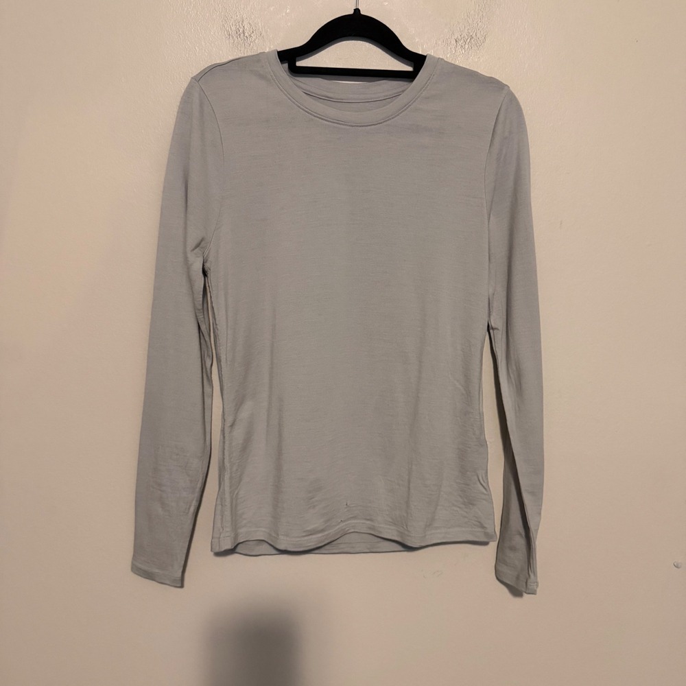 Unbound Merino Shirt S Gray 100% Merino Wool Long Sleeve Crew Neck gorpcore